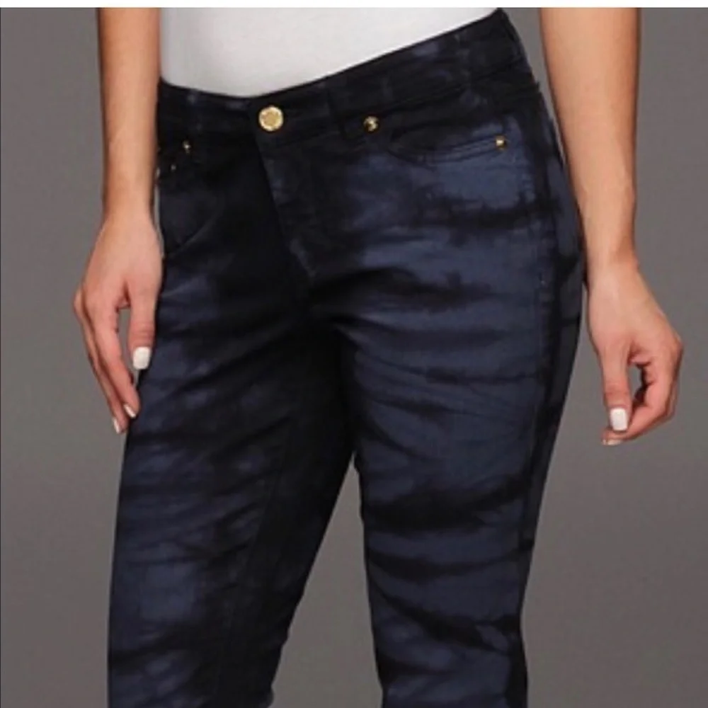 NEW Michael Kors Skinny Jeans Size 0 tie dye Blue RETRO Y2K